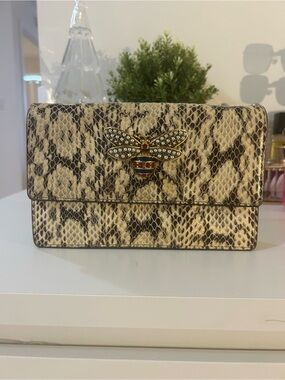 Authentic Gucci Snakeskin Queen Margaret Chain Wallet